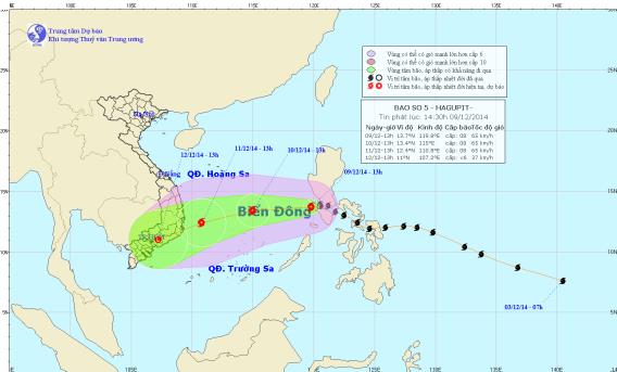 Bão Hagupit vào Biển Đông thành cơn bão số 5 ảnh 1